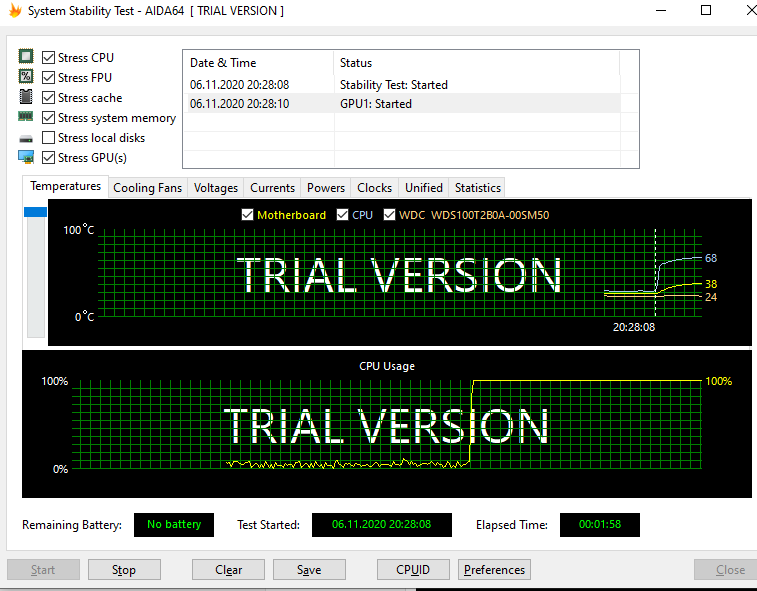 Aida warning hardware failure detected test stopped что значит