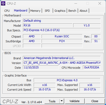 ACEMAGIC RX16 CPUz Motherboard ACEMAGIC RX16 CPUz Motherboard