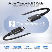 Thunderbolt 5 Kabel: 2 Meter langes aktives Kabel von Cable Matter