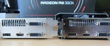 PowerColor R9 285x Turbo Duo (links) und R9 390x PCS+ (rechts) im HöhenvergleichPowerColor R9 390x PCS+ (rechts