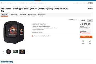 AMD Ryzen Threadripper 2990X bei Cyberport