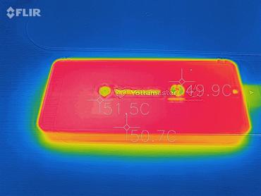 Wärmebildaufnahme Yottamaster Thunderbolt 3 Gehäuse mit Samsung 970 EVO
