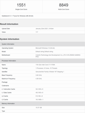 Core i7-11700K Benchmarks