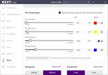 NZXT Lift - CAM Software - DPI