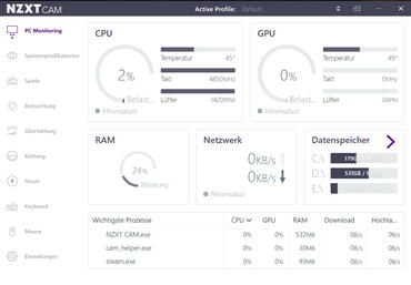 NZXT Lift - CAM Software - Monitoring