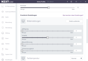 NZXT CAM Canvas Bildschirmeinstellungen