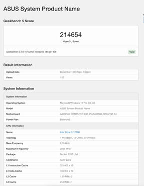 GeForce RTX 4070 Ti Geekbench Benchmark