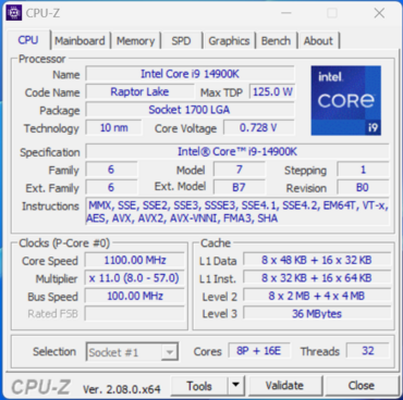 core i9-14900K CPUz