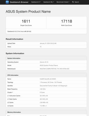 Xeon W9-3595X 60-Kern-CPU-Benchmarks 