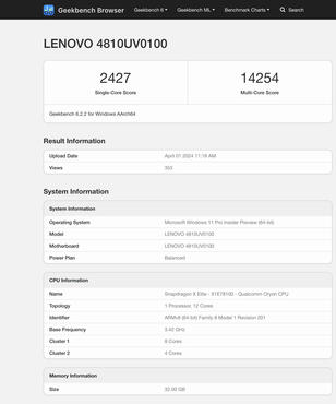 Lenovo Laptop mit Snapdragon X Elite X1E78100