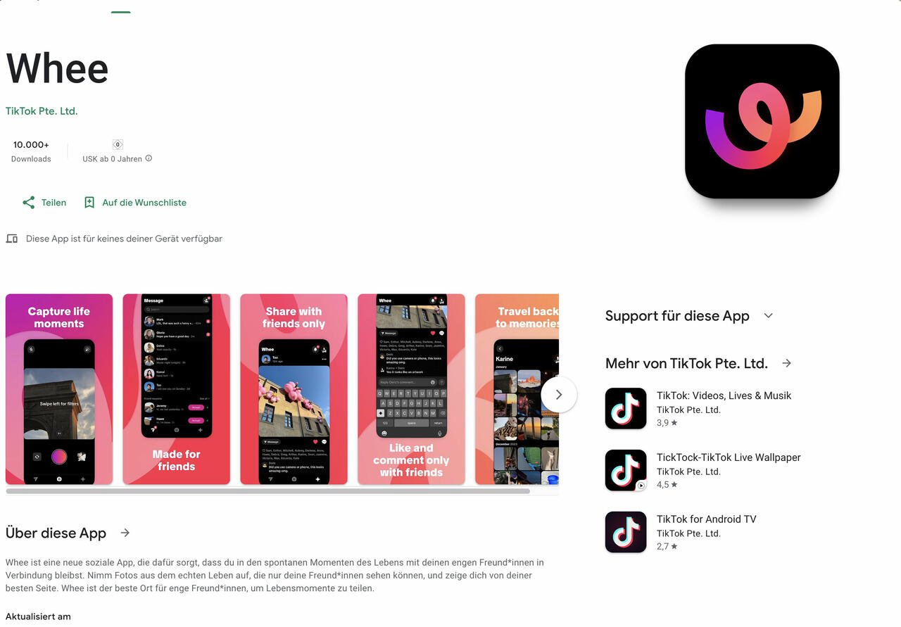 Whee-TikTok-Macher stellen neue soziale App-Konkurrenz zu Instagram