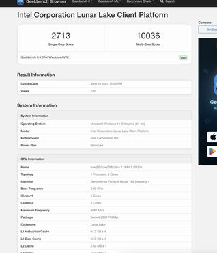 Intel Core Ultra 7 268V Benchmark