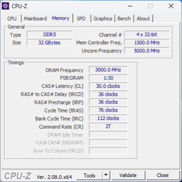 TeamGroup T-Force DELTA RGB weiß 32GB, DDR5-6000, CL30-36-36-76 CPUz