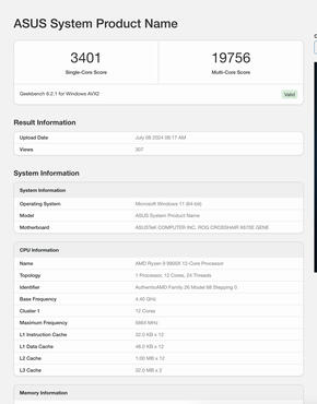 AMD Ryzen 9 9900X Geekbench-Benchmarks