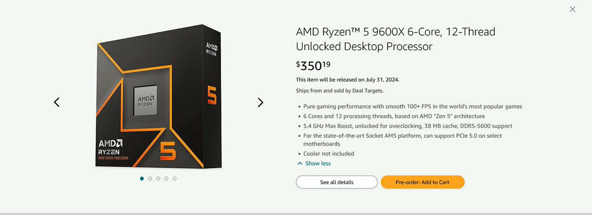 Ryzen 9 9900X - US-Preise