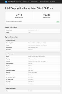 Core Ultra 7 268V Benchmark