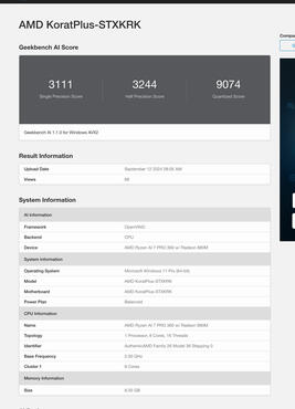 AMD Ryzen AI 7 PRO 360 Geekbench