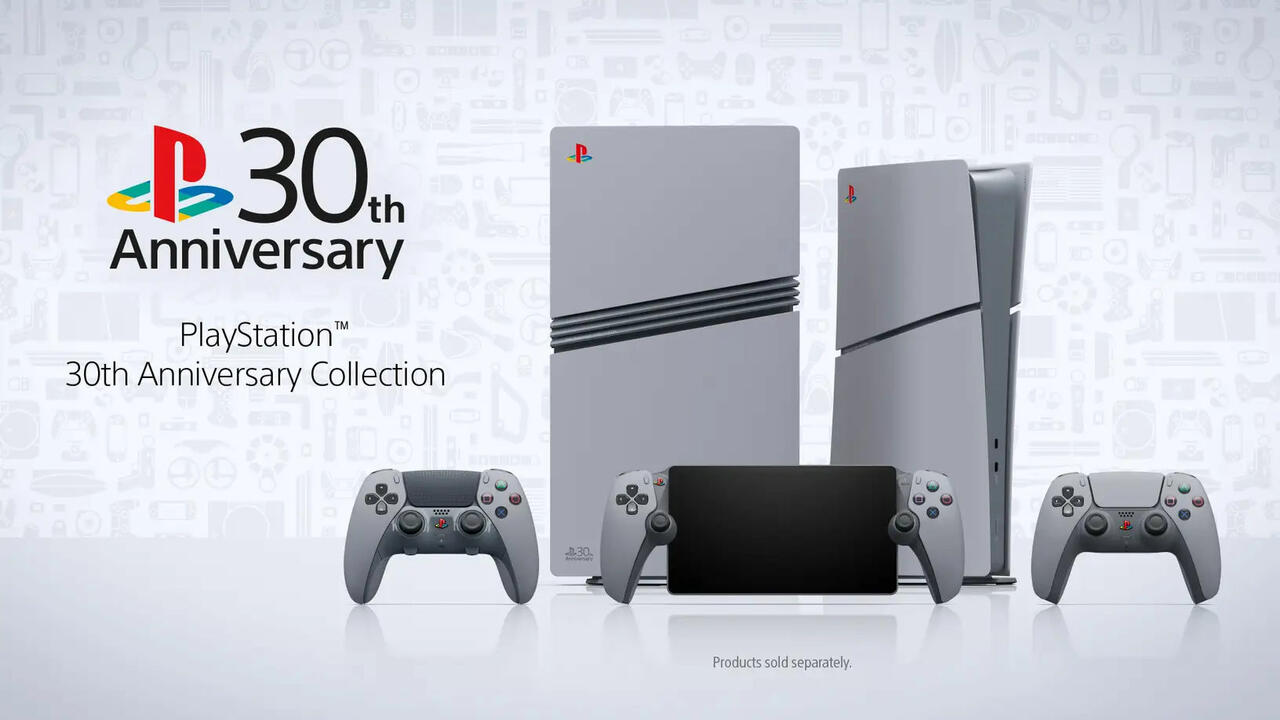 Limitierte PS5  und PS5 Pro Bundles zum 30 jährigen Jubiläum im PS1 Look   Bild © Sony