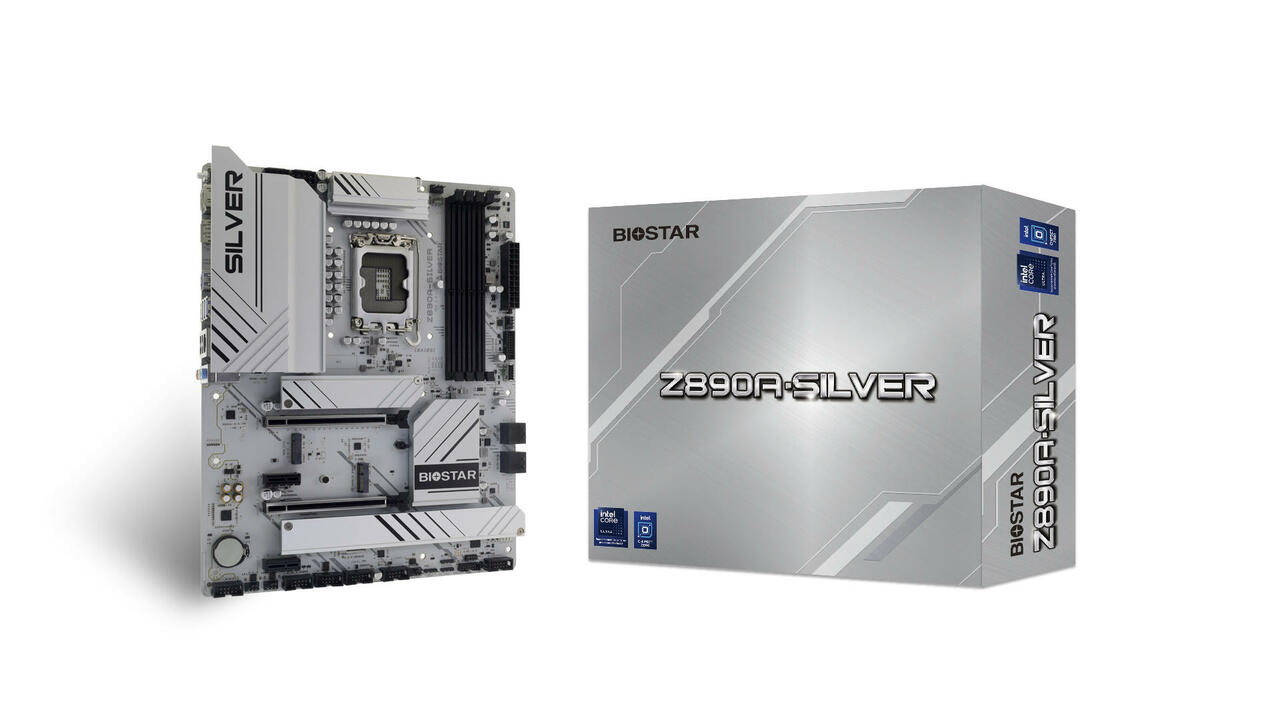 BIOSTAR Z890A SILVER Motherboard  Bild © BIOSTAR