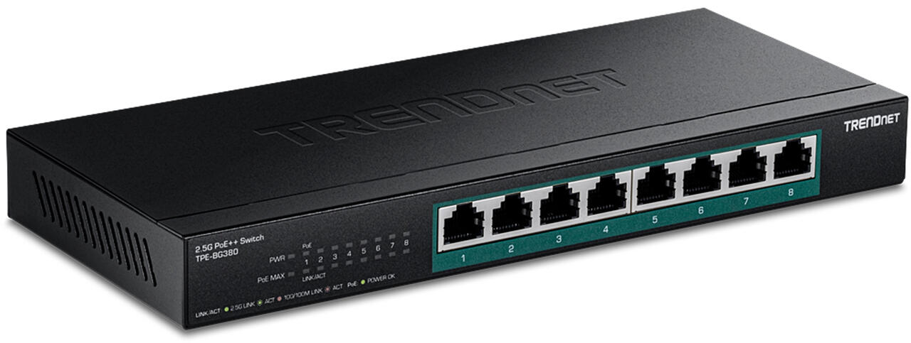 TRENDnet TPE BG380 8 Port 2.5G PoE++ Switch  Bild © TRENDnet