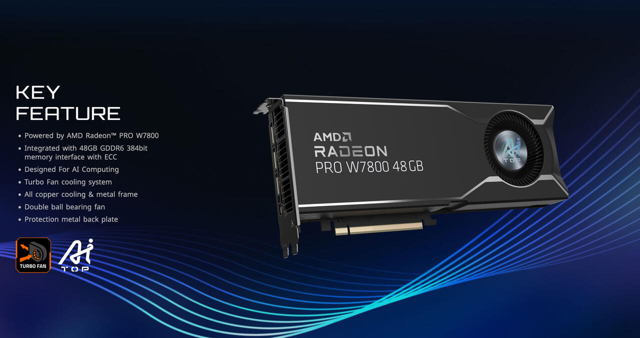 AMD Radeon PRO W7800 AI TOP  Bild © Gigabyte