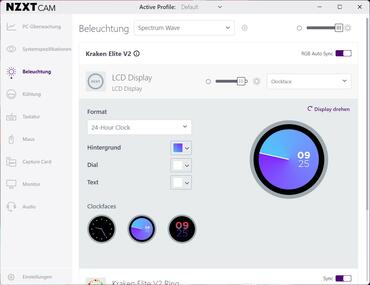 NZXT Kraken Elite v2 240 RGB CAM Display Uhr