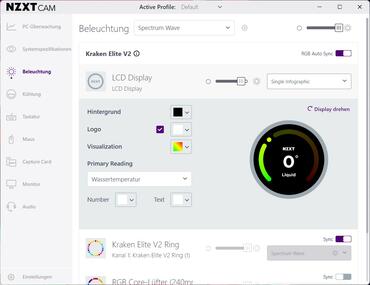 NZXT Kraken Elite v2 240 RGB CAM Display Single Infographic