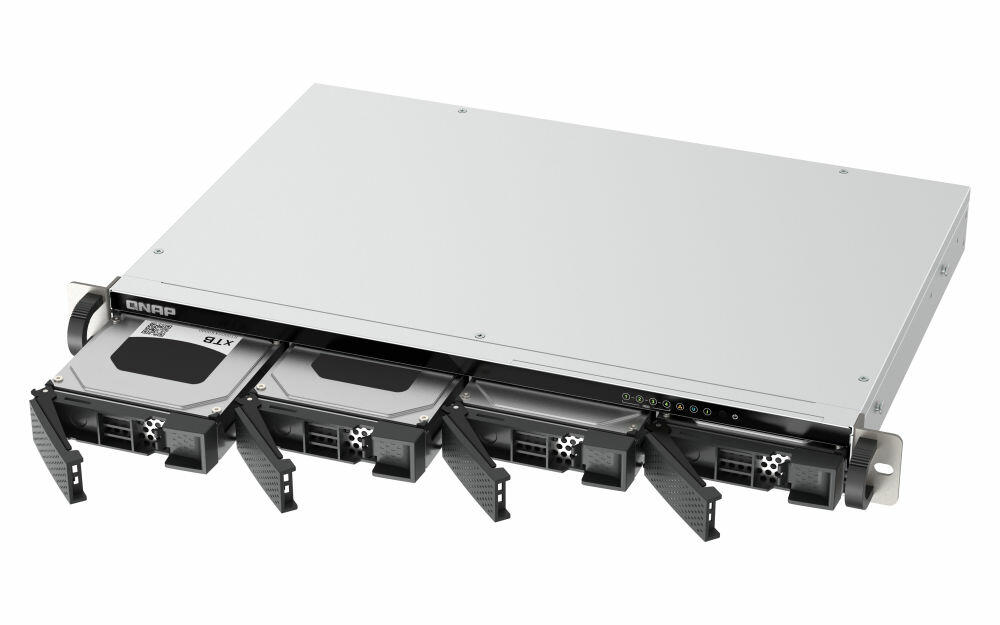 QNAP TS 433eU 4 Bay 1U Rackmount NAS offen  Bild © QNAP