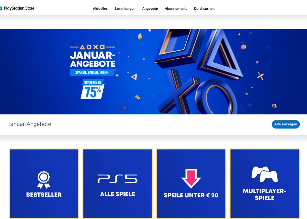 PSN Angebote  Bild © Sony