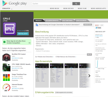CPU-Z: Jetzt auch als Android-App erhältlich