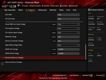 ASUS ROG STRIX B860 F Gaming WIFI BIOS AI Tweaker unten