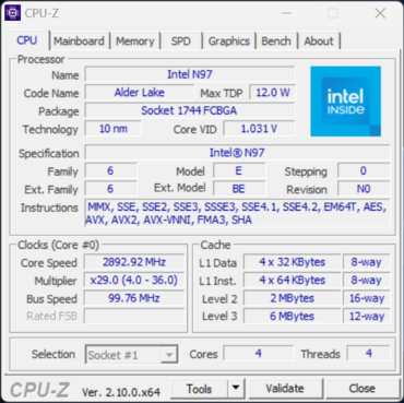 Acemagic V1 mini Intel N97 CPUz