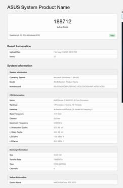 GeForce RTX 5070 Geekbench Benchmarks Vulkan