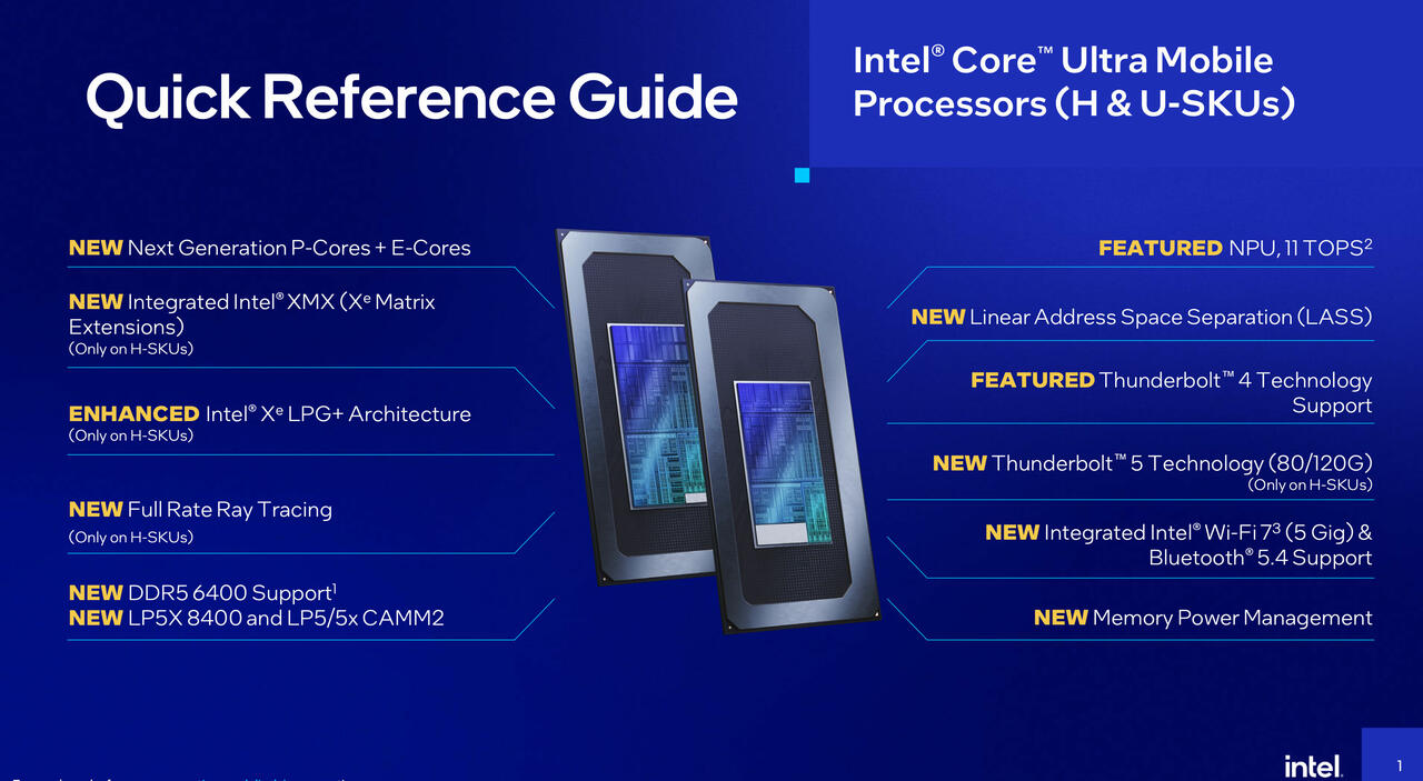 Intel Stellte Core Ultra 200U, 200H Feature  Bild © Intel