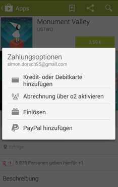 Google Play Store per Paypal bezahlen