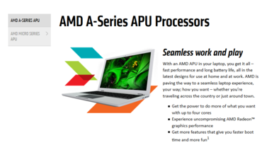 AMD APU-Webseite